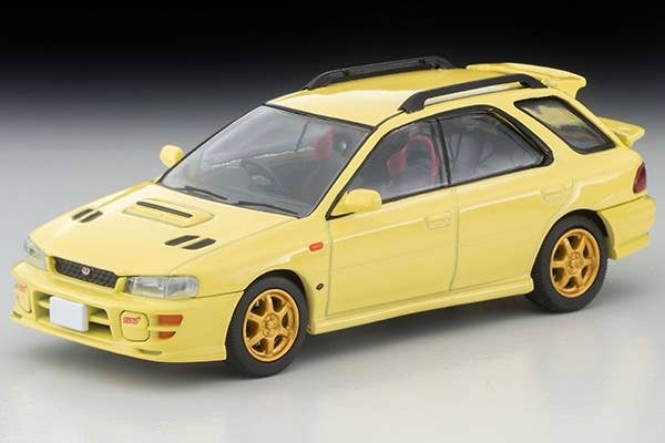 LV-N274b Subaru Impreza Pure Sports Wagon WRX STi Ver.VI (Yellow) 99 Year Tomytec Auto a Escala Diecast - Imagen 2