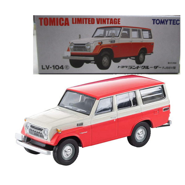 LV-104c Toyota Land Cruiser Fj56V Type (White / Red) Tomytec Auto a Escala Diecast