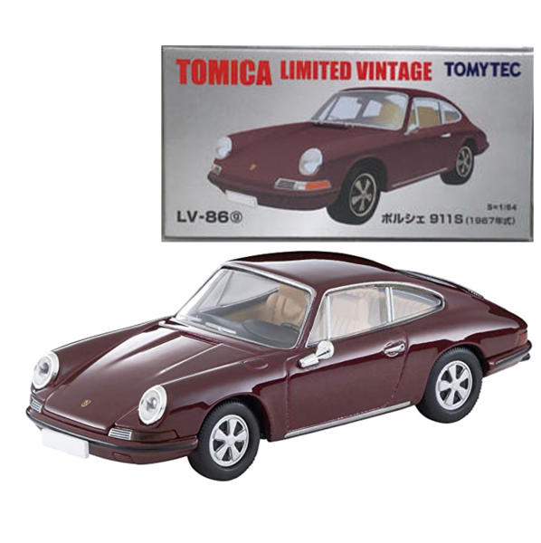 LV-86g Porsche 911S (Maroon) Tomytec Auto a Escala Diecast