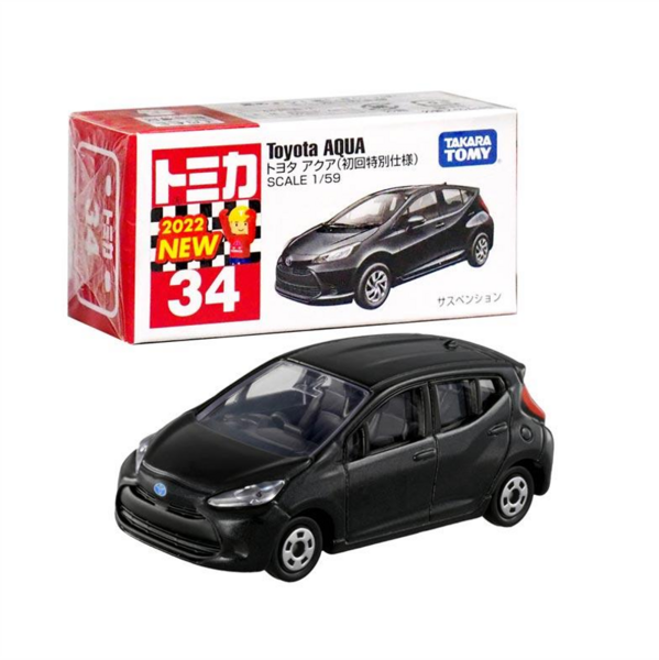 034 Toyota Aqua Box (First Edition) Takara Tomy Auto a Escala Diecast