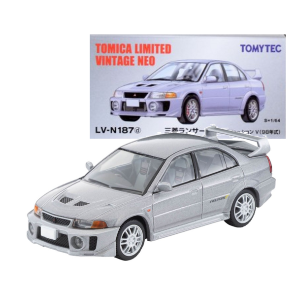 LV-N187d Mitsubishi Lancer GSR Evolution V (Silver) Tomytec Auto a Escala Diecast