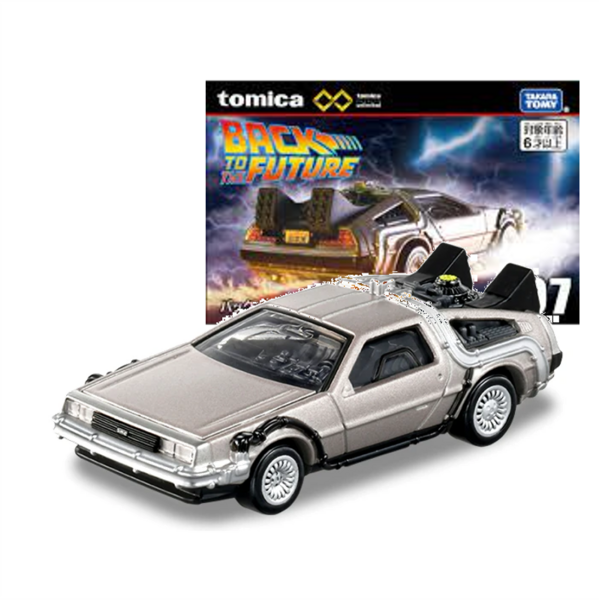 07 Back To The Future DeLorean (Time Machine) Takara Tomy Auto a Escala Diecast