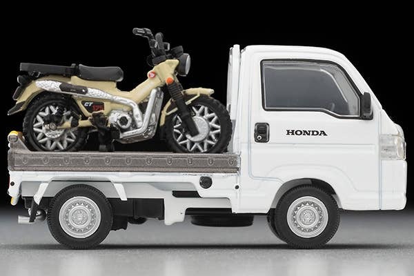 LV-N330a Honda Acty Truck Motorcycle Shop Specification (White) With Honda CT125 / Hunter Cub Tomytec Auto a Escala Diecast - Imagen 6