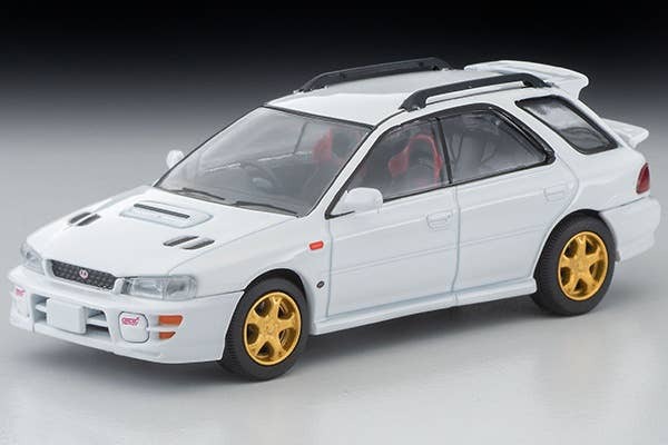 LV-N281a Subaru Impreza Pure Sports Wagon WRX STi Version V (White) 98 model Tomytec Auto a Escala Diecast - Imagen 2