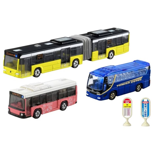 Let's Depart! Tomica Town Bus Set Takara Tomy Auto a Escala Diecast - Imagen 2