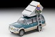 LV-N206c Mitsubishi Pajero Mid-Roof Wide VR Option Parts Equipped Vehicle (Green/Beige) 1991 Model With Tent And Figure Tomytec Auto a Escala Diecast miniatura 2