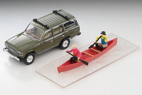 LV-N279e Toyota Land Cruiser 60 (Olive) Canoe With Figure Tomytec Auto a Escala Diecast - Imagen 10