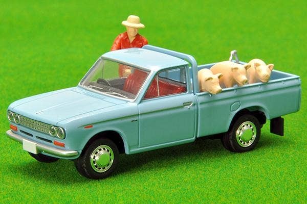 LV-195b Datsun Truck 1500 Deluxe (Light Blue) with Figure Tomytec Auto a Escala Diecast - Imagen 3