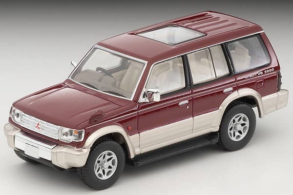 LV-N206b Mitsubishi Pajero Mid Roof Wide VR (Red/Beige) 1996 Tomytec Auto a Escala Diecast - Imagen 2