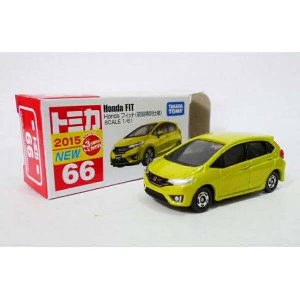 066 Honda FIT (Yellow Edition) Takara Tomy Auto a Escala Diecast - Imagen 3