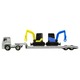 142 Isuzu Giga Heavy Equipment Carrier Takara Tomy Auto a Escala Diecast miniatura 4