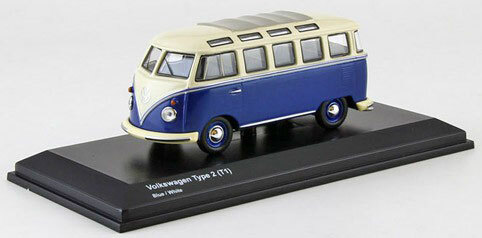 VW Type 2 1961 Blue White Roof Kyosho Auto a Escala Diecast