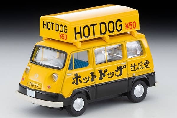 LV-201a Subaru Sambar Light Van Hot Dog Shop (Yellow / Black) with Figure Takara Tomy Auto a Escala Diecast - Imagen 3