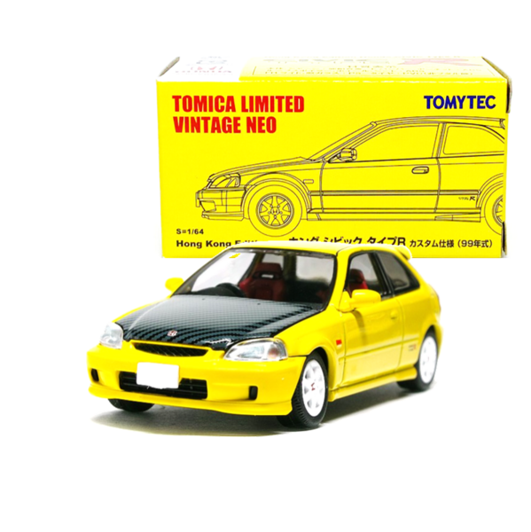 HongKong Edition Civic Type R Yellow Tomytec Auto a Escala Diecast